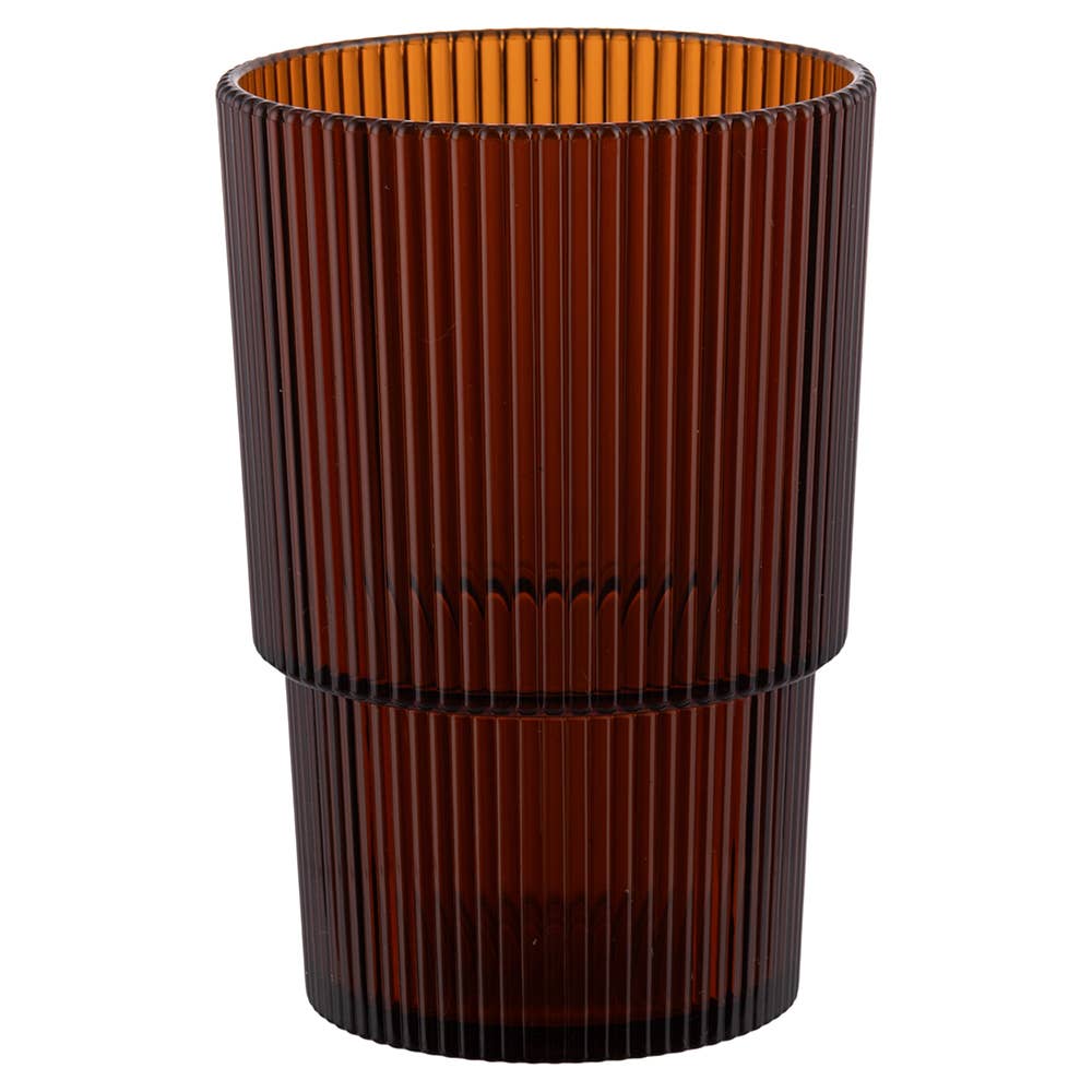 Vaso apilable de plástico (PS), 420 ml, en tonos chocolate