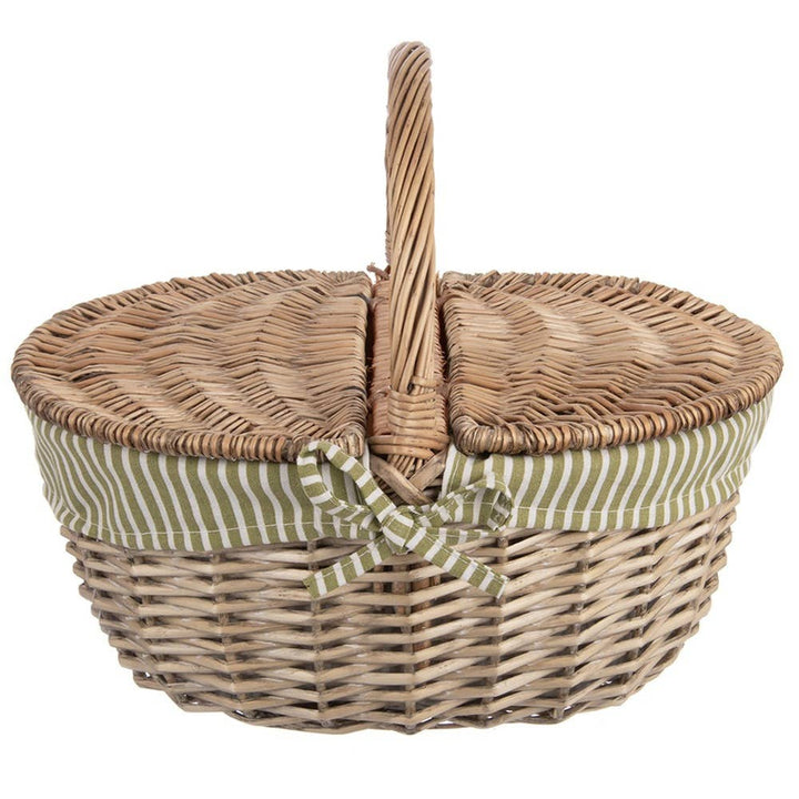 Cesta de picnic de mimbre cerrada 42 x 32 x 35 cm