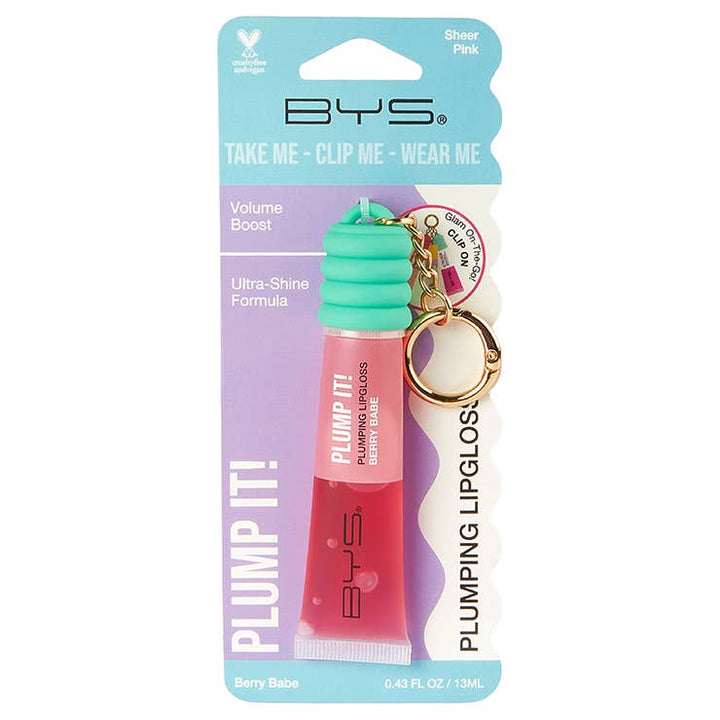 BYS Brillo de Labios Voluminizador &amp; Llavero Usable Berry Babe