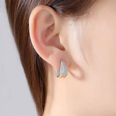 Pendientes de aro brillantes de lujo