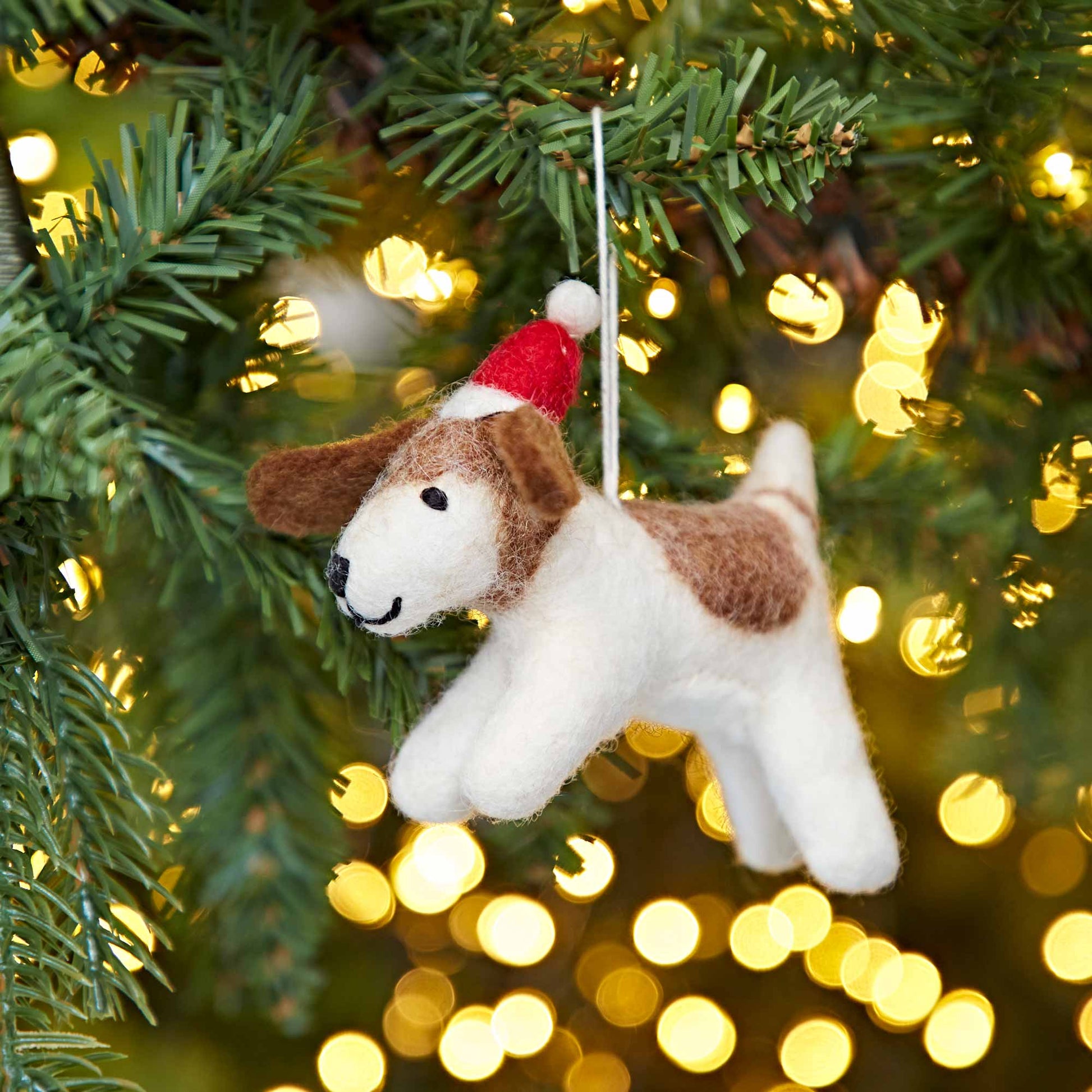 Decoración navideña de felt Fido Dog