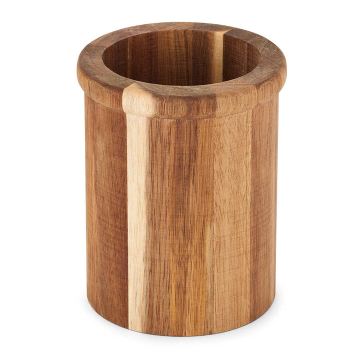 MES153G - Juego de 4 utensilios con pote de acacia