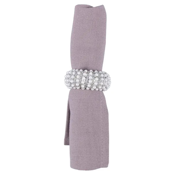 SERVILLETERO PLATA/PERLAS REDONDO