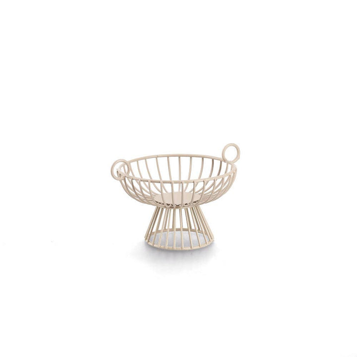 Cesta para frutas de metal beige