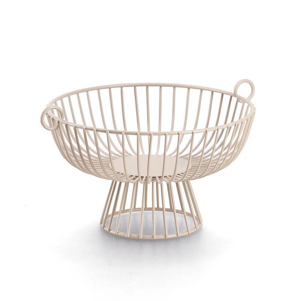 Cesta para frutas de metal beige