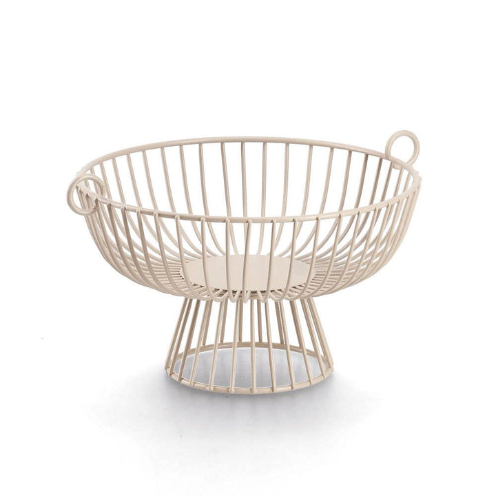 Cesta para frutas de metal beige