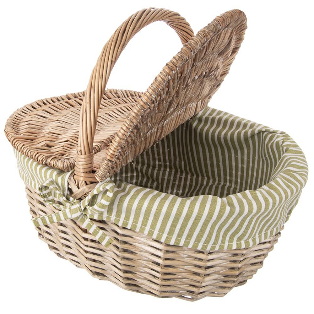 Cesta de picnic de mimbre cerrada 42 x 32 x 35 cm
