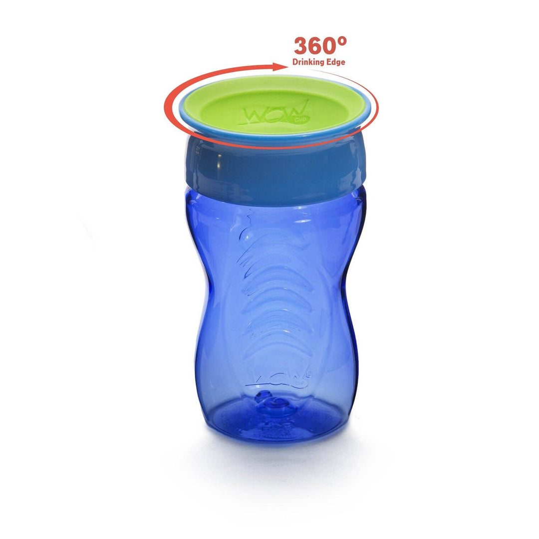 Vaso azul antiderrames de 360° para niños de 12 meses - 296 ml