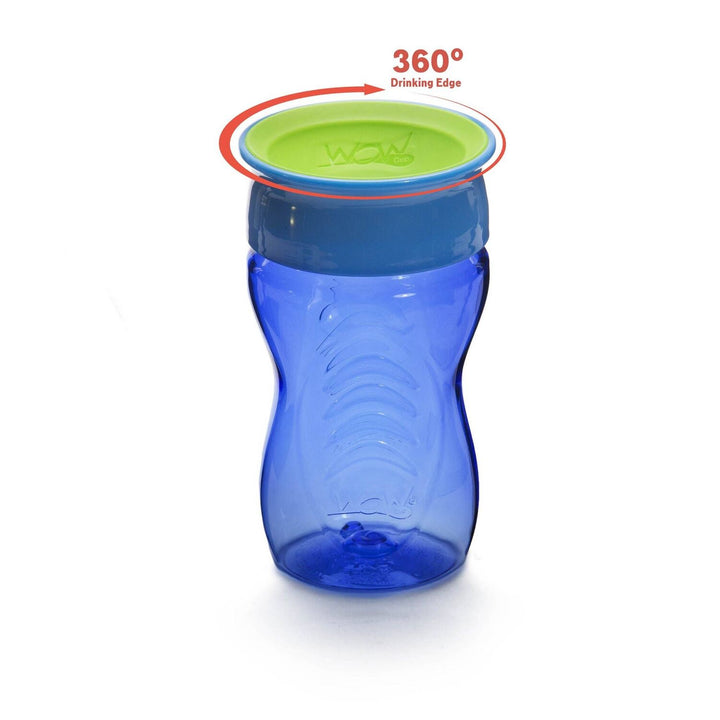 Vaso azul antiderrames de 360° para niños de 12 meses - 296 ml