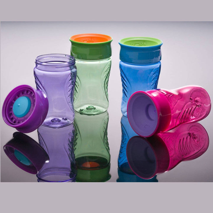 Vaso rosa antiderrames de 360° para niños de 12 meses - 296 ml