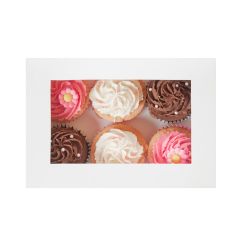 House of Marie Cupcake Box with Window White 12 pk/2