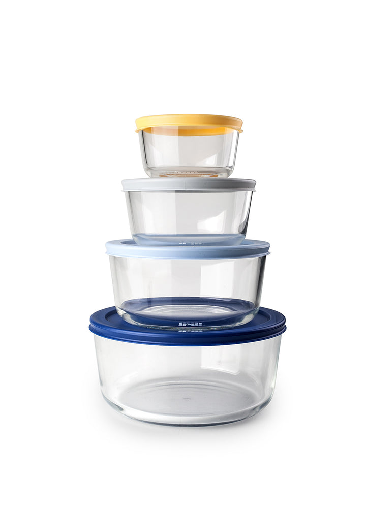 Set 4 Tápers de Borosilicato Redondos ECO