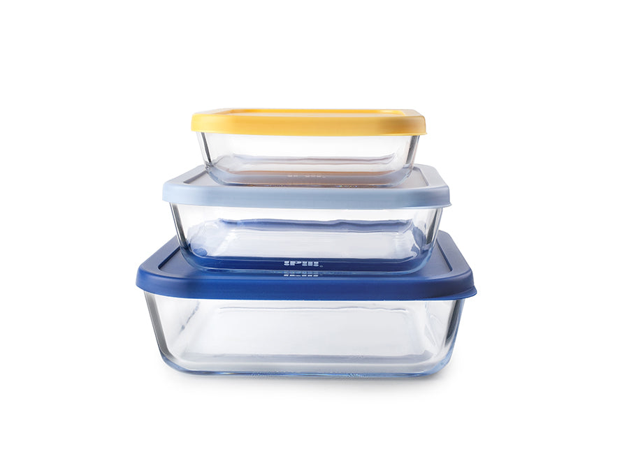 Set 3 Tápers de Borosilicato Cuadrados ECO