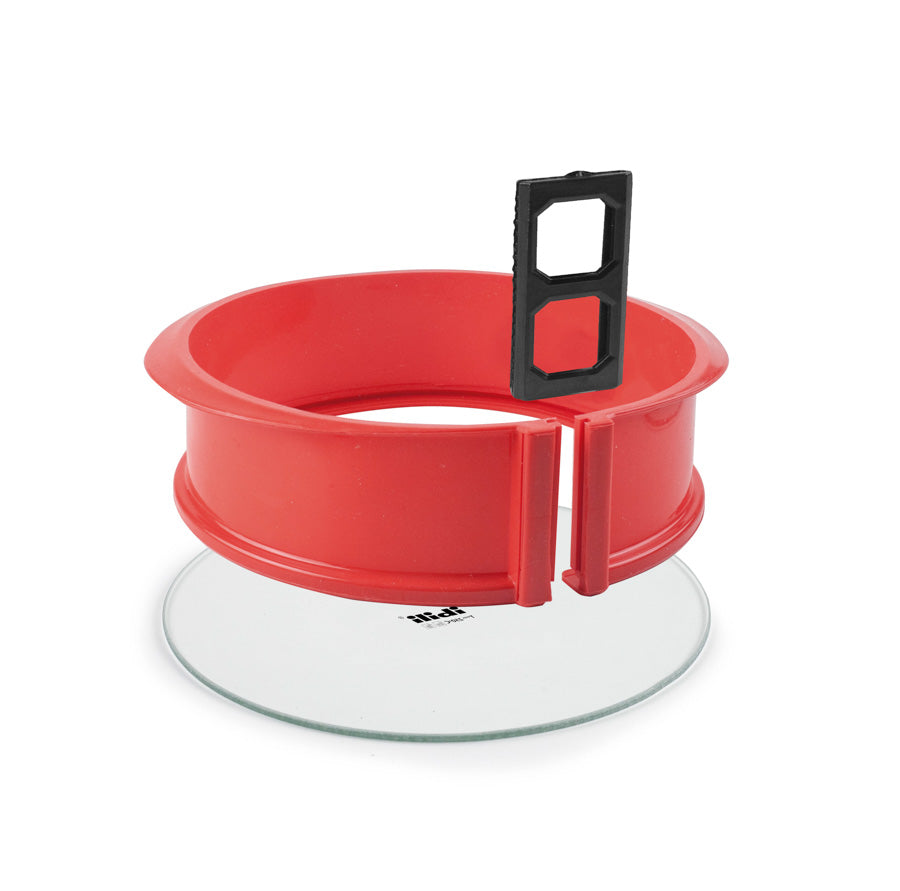 MOLDE DESMONTABLE REDONDO CON BASE DE CRISTAL TEMPLADO. 12cm