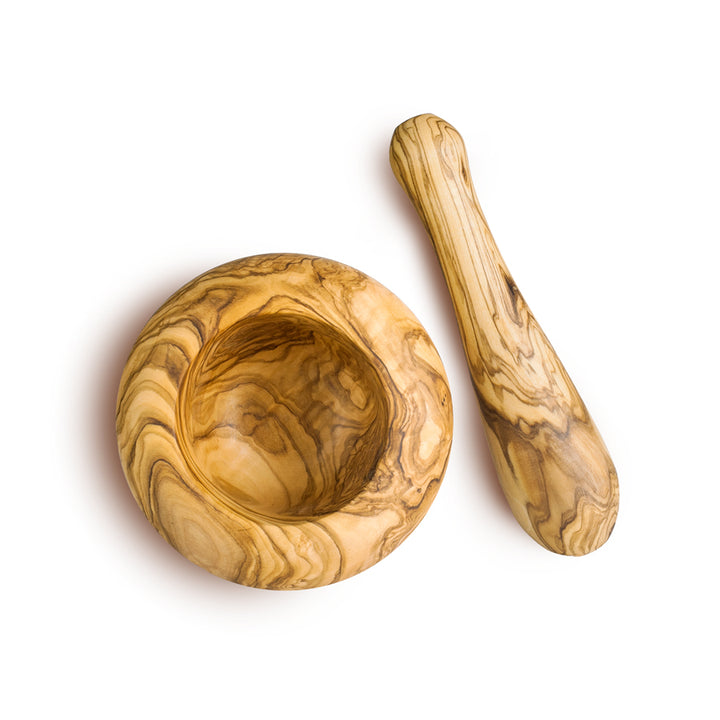 MORTERO REDONDO - MADERA DE OLIVO 14 cm