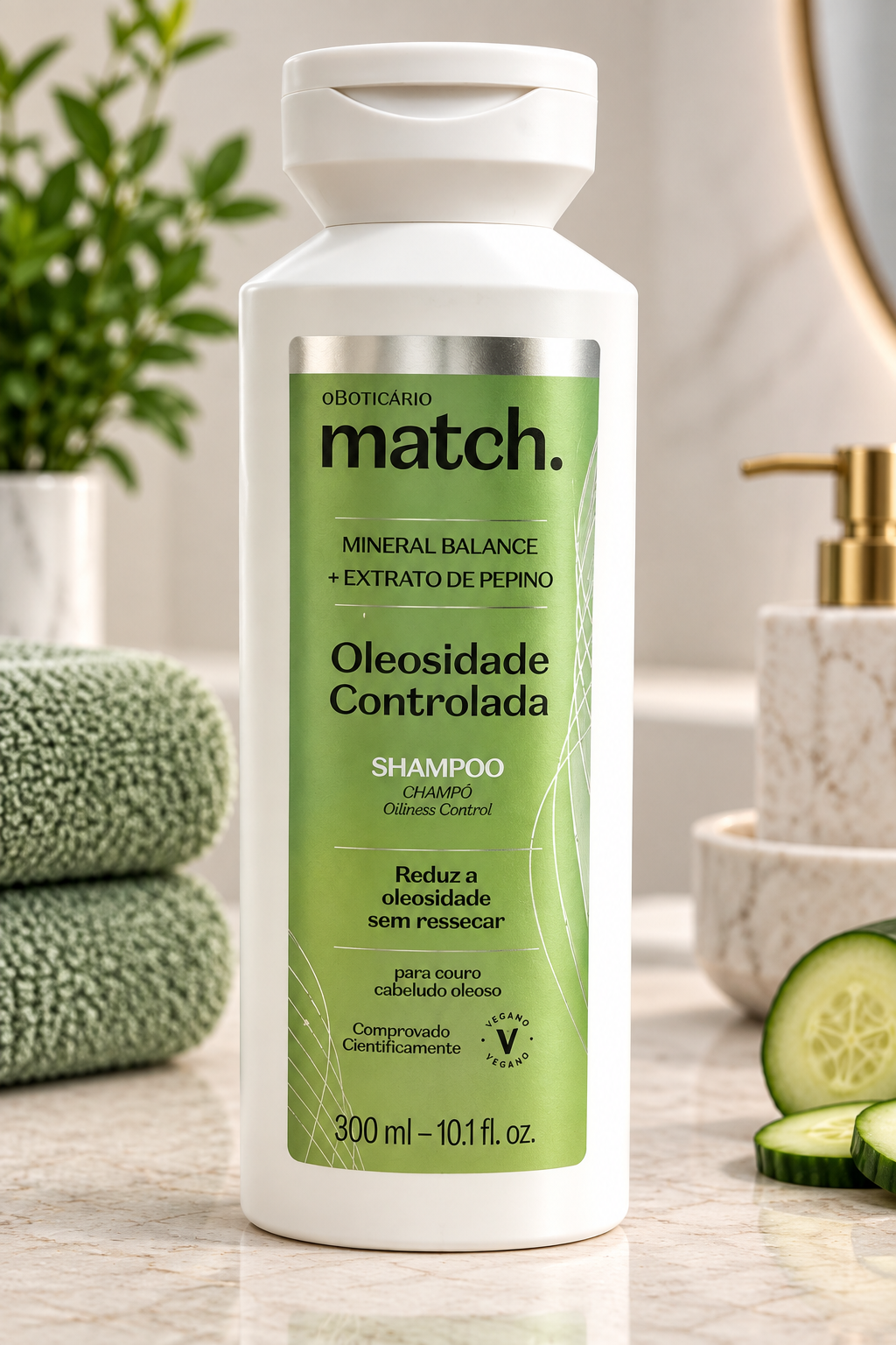 Champú Match Oleosidad Controlada – O Boticário, 300 ml