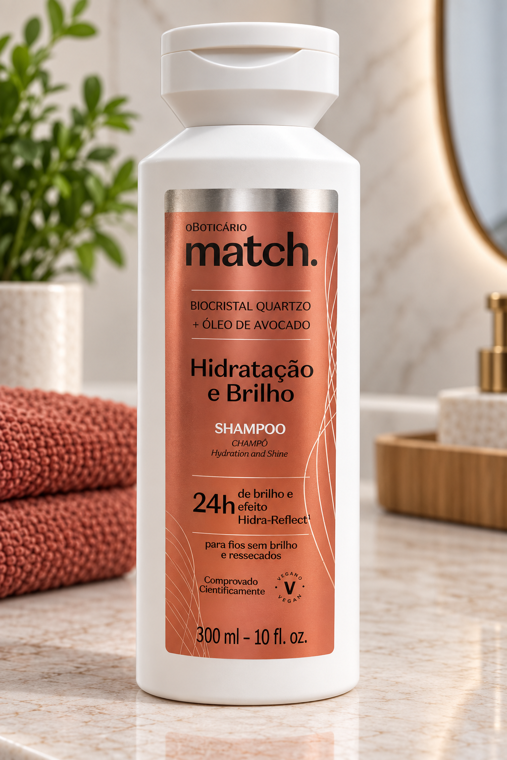 Champú Match Hidratación y Brillo – O Boticário, 300 ml