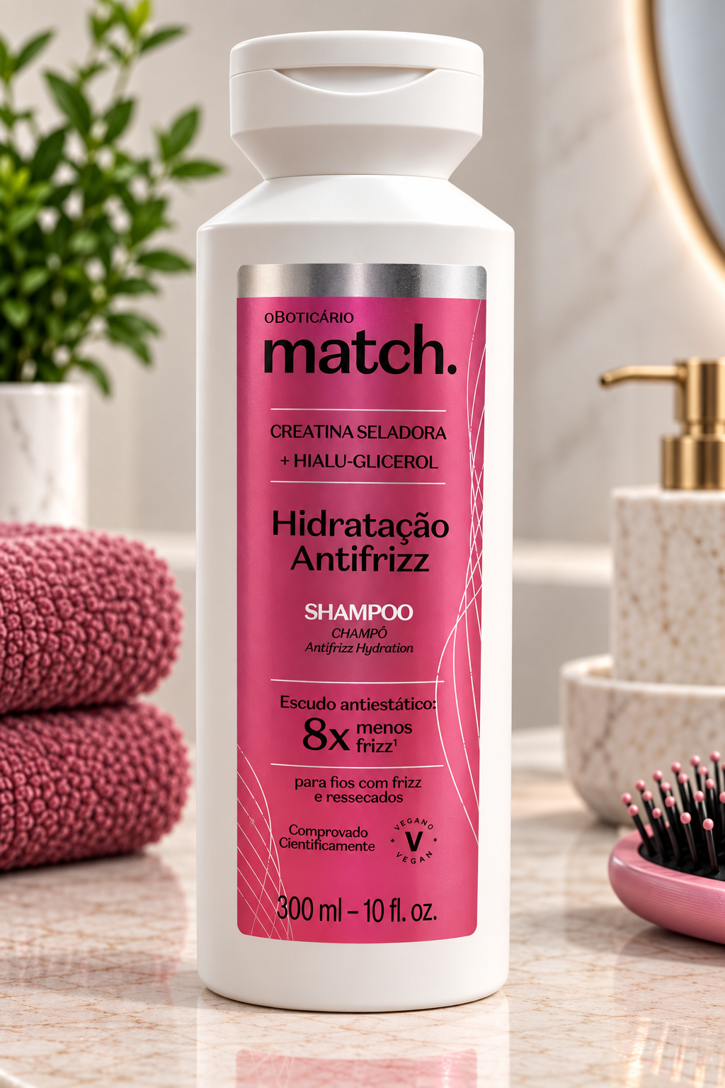 Champú Match Hidratación Antifrizz – O Boticário, 300 ml