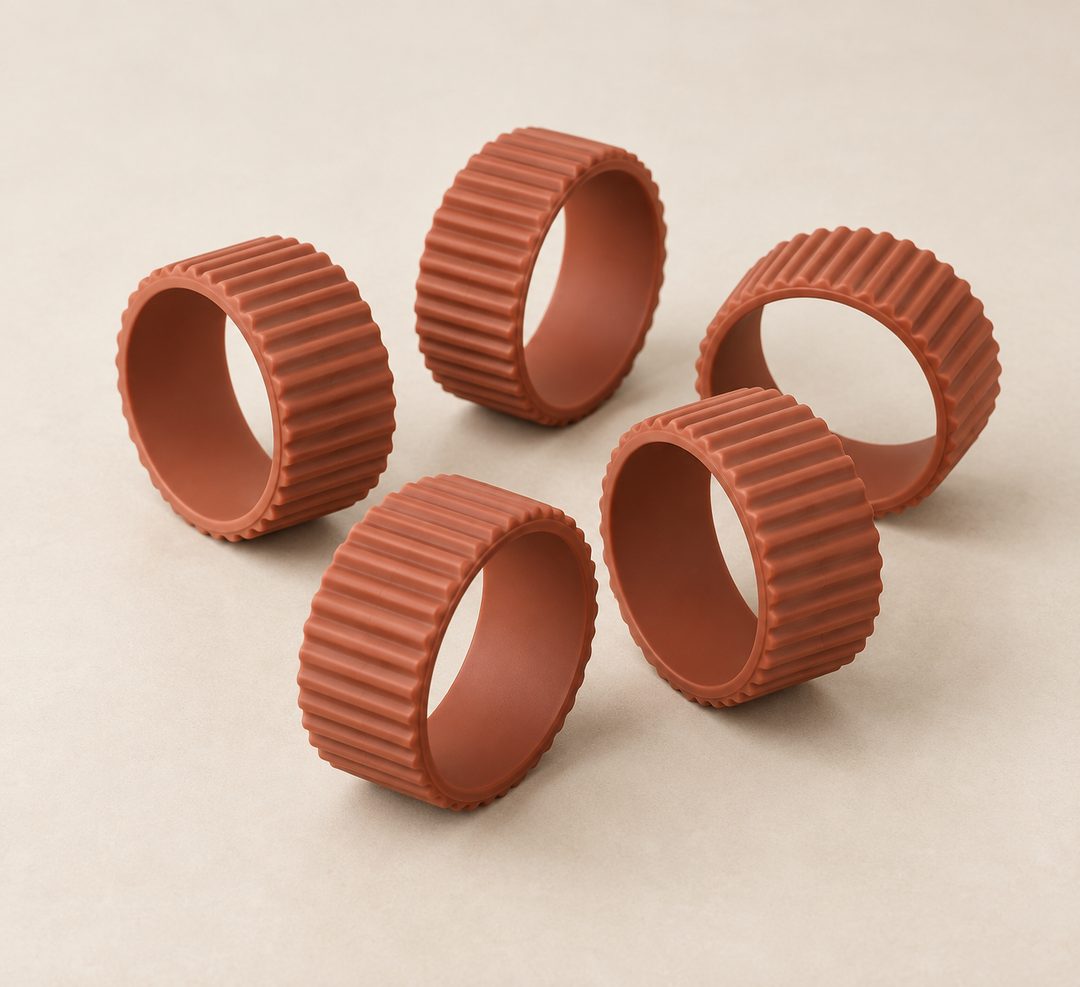 Set 6 unidades servilleteros terracota 5x2 cm