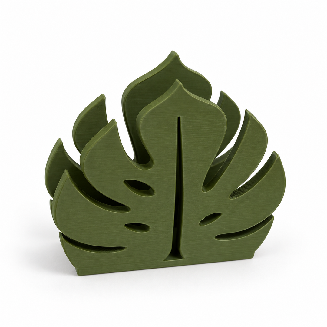 Servilletero hoja tropical 8,5 × 10 cm — hueco 3 cm