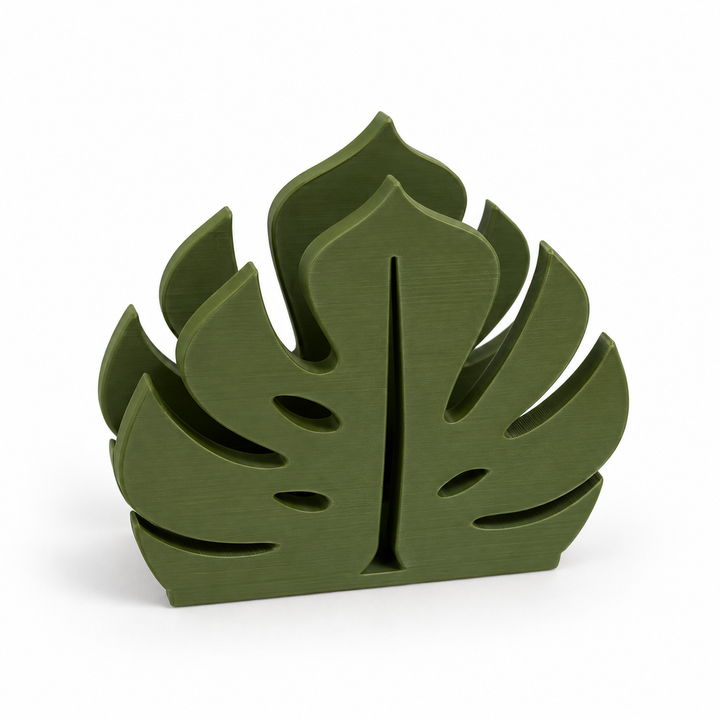 Servilletero hoja tropical 8,5 × 10 cm — hueco 3 cm