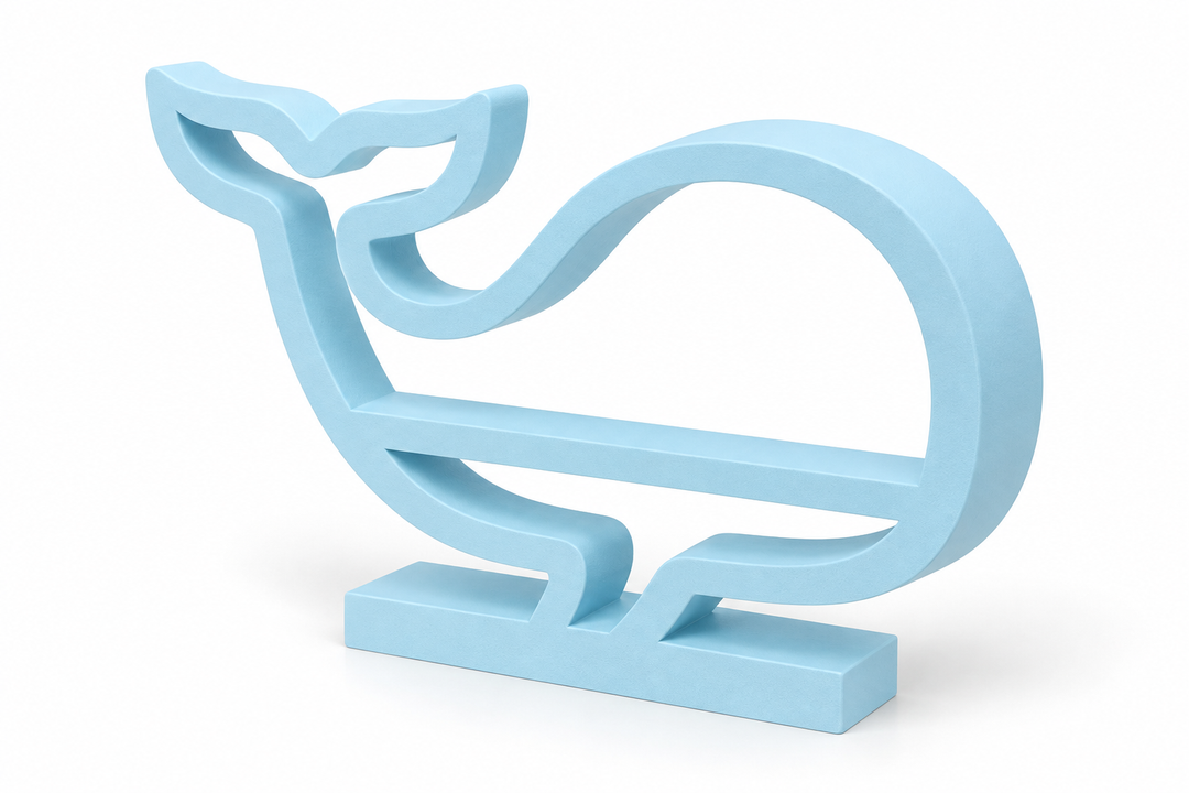Ballena decorativa 26 × 15 cm — base 3,5 cm