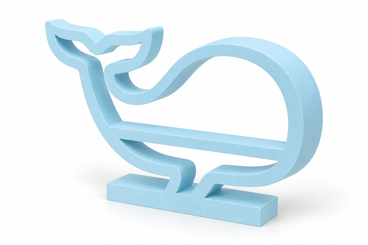 Ballena decorativa 26 × 15 cm — base 3,5 cm