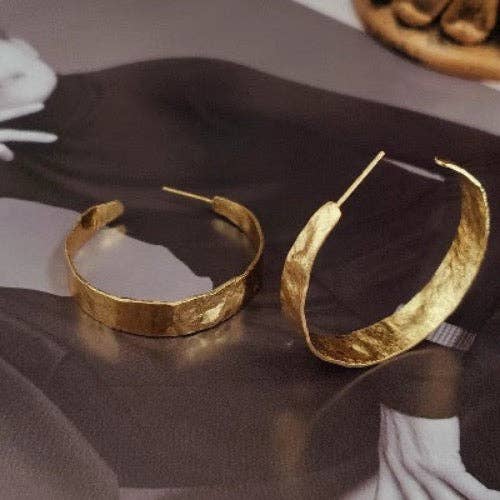 Pendientes de aro texturizado vintage chic