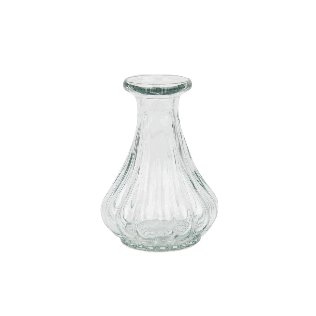Jarrón pequeño de vidrio reciclado transparente | Decoración del hogar | decoración de fiesta