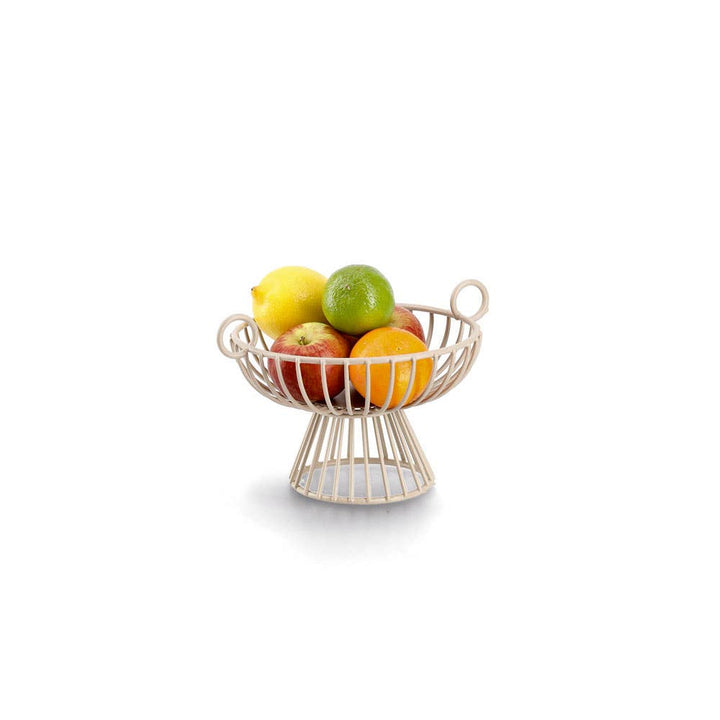 Cesta para frutas de metal beige