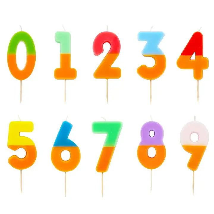 Vela número 7 de cumpleaños de 2 tonos, naranja degradado