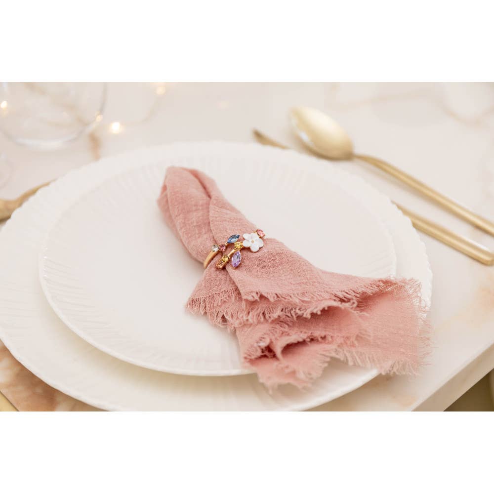 Set de 4 servilleteros con diseño cristales