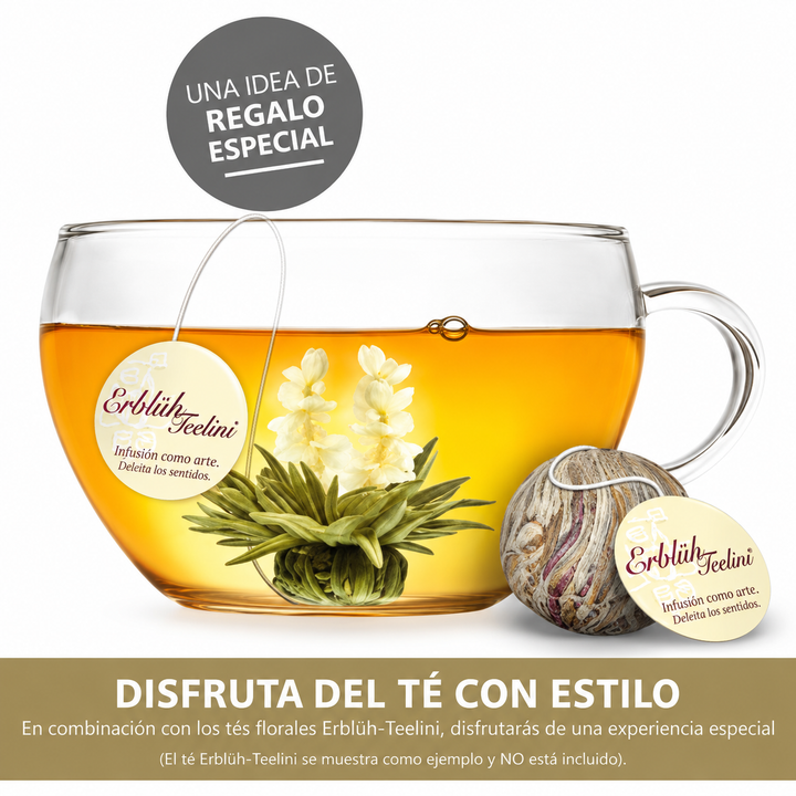 Taza de vidrio Teelini de 200 ml con tapa integrada