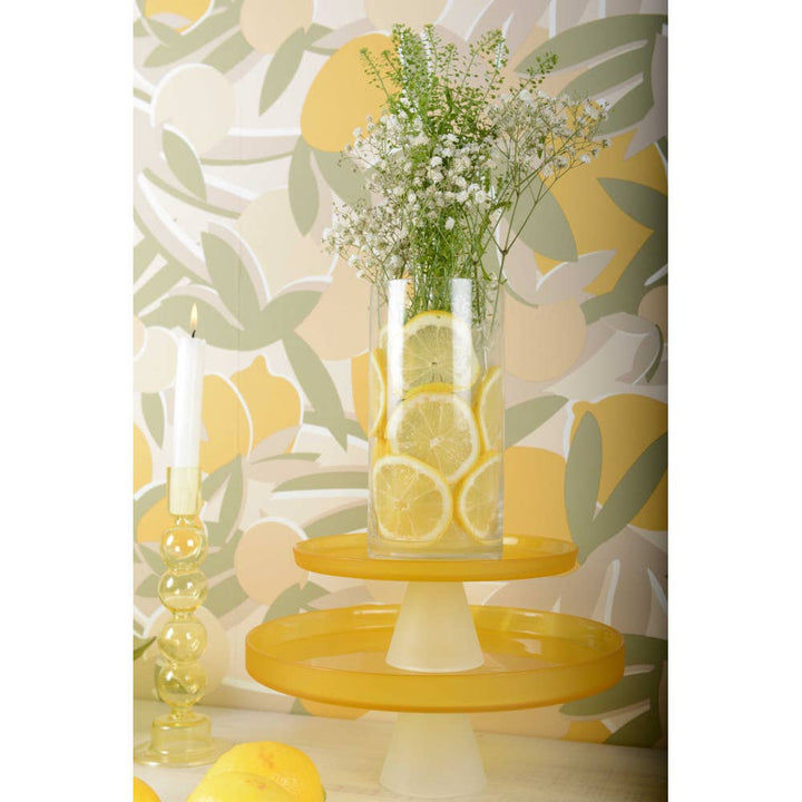 Soporte para tartas con base blanca de 28 cm - limón