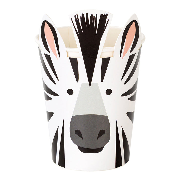 Vasos de cebra con diseño de animales de fiesta (paquete de 8)