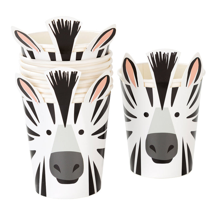 Vasos de cebra con diseño de animales de fiesta (paquete de 8)