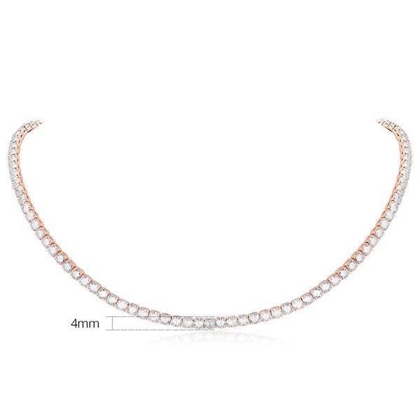 Choker brillante con apariencia de diamantes atemporales chapado en oro con circonitas de calidad AAAA