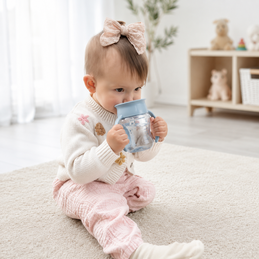 Vaso para bebé azul 360° 6 meses - 207 ml