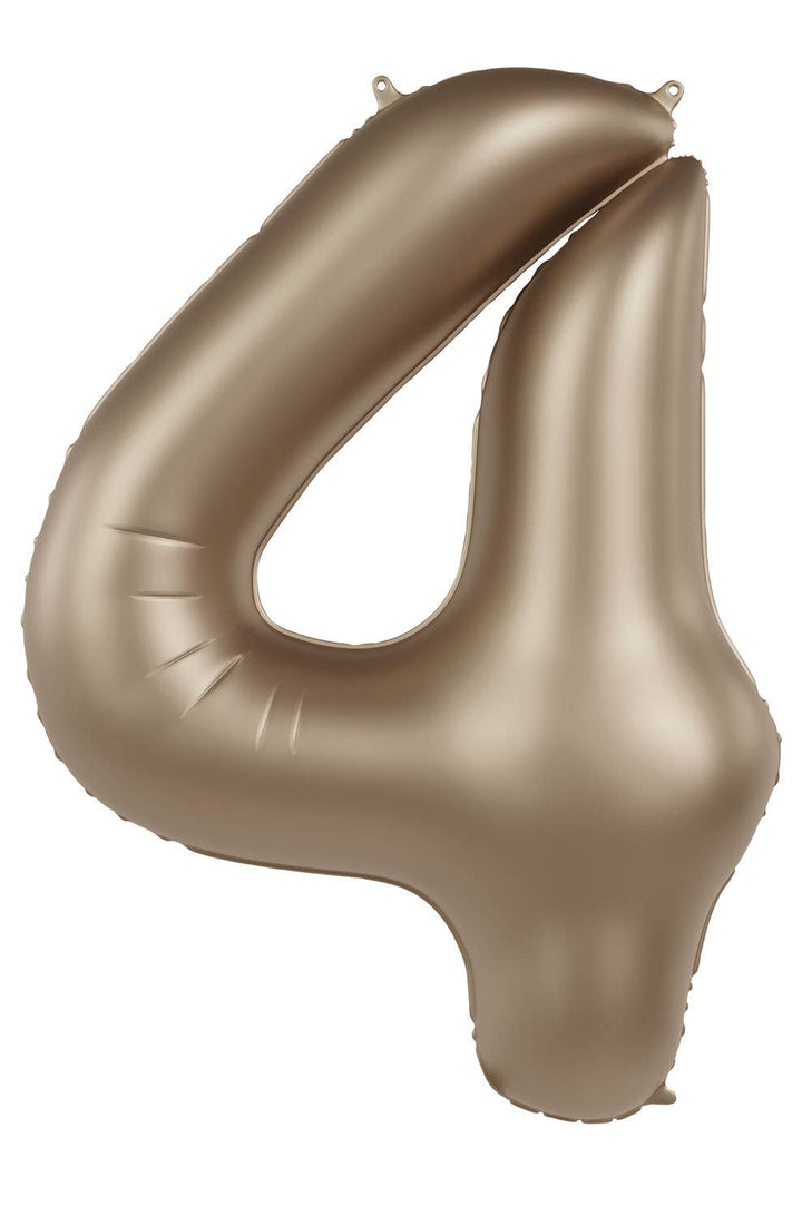 Globo de aluminio número 0, dorado claro, satinado brillante, 86 cm