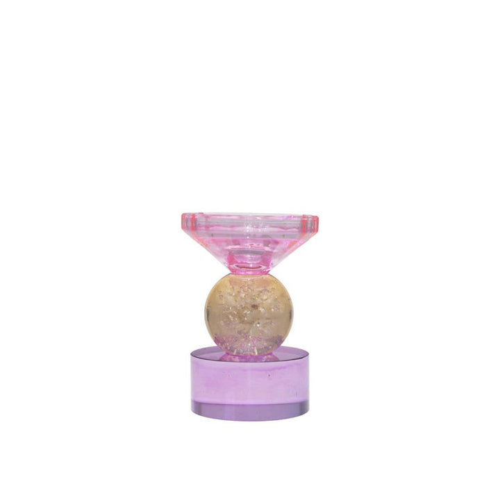 Candelabro ámbar y violeta h14cm
