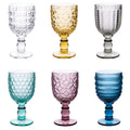Set de 6 copas geométricas de 310 ml en vidrio