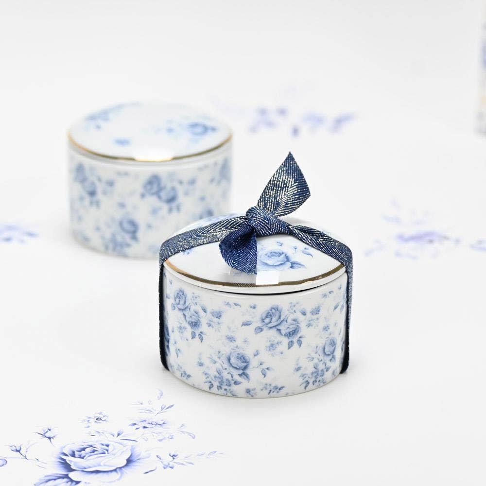 Caja joyero de porcelana Blue Flowers de SoapTales