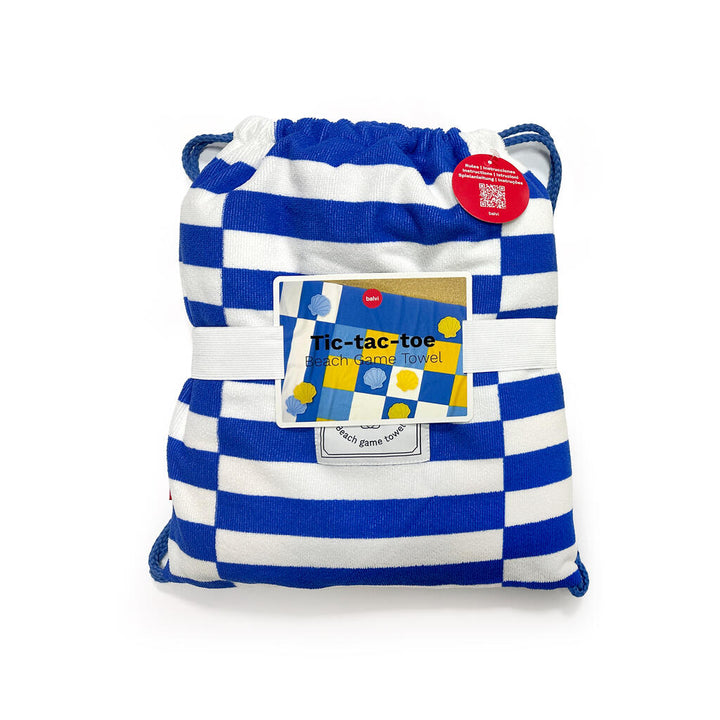 Toalla de playa y juego Tic-Tac-Toe azul con bolsa