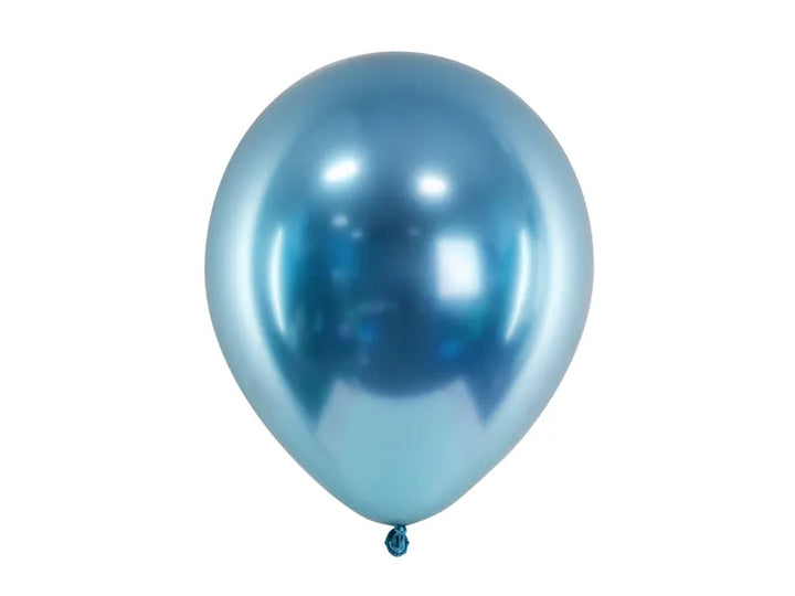Globos brillantes de 12 cm, azul - 50 unidades