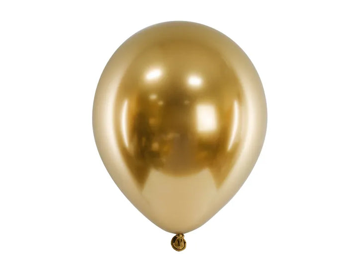 Globos brillantes de 12 cm, dorados - 50 unidades