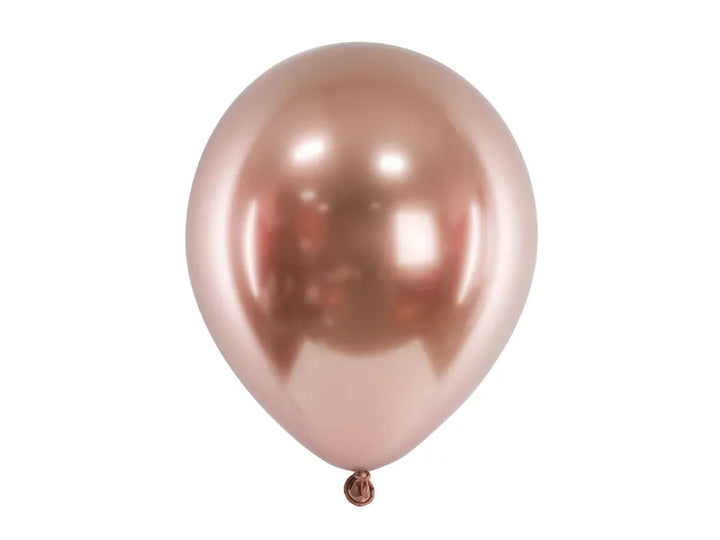 Globos metalizados de 12 cm, oro rosa - 50 unidades