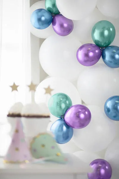 Globos brillantes de 12 cm, azul - 50 unidades
