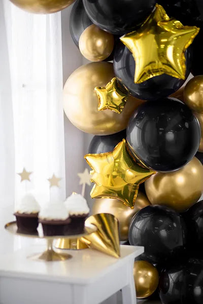 Globos brillantes de 12 cm, dorados - 50 unidades