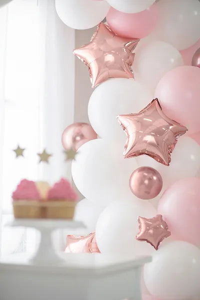 Globos metalizados de 12 cm, oro rosa - 50 unidades