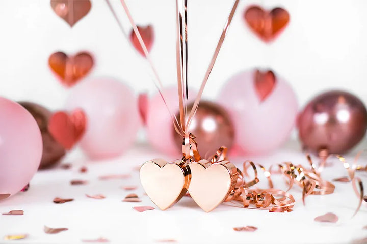 Pesas para globos con forma de corazones, oro rosa